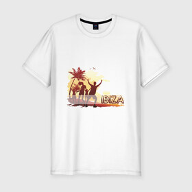 Мужская футболка премиум с принтом Ibiza (5) в Белгороде, 92% хлопок, 8% лайкра | приталенный силуэт, круглый вырез ворота, длина до линии бедра, короткий рукав | Тематика изображения на принте: club | ibiza | ибица | клуб | пальмы | силуэты