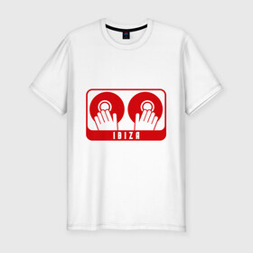 Мужская футболка премиум с принтом Ibiza (7) в Белгороде, 92% хлопок, 8% лайкра | приталенный силуэт, круглый вырез ворота, длина до линии бедра, короткий рукав | Тематика изображения на принте: ibiza | вертушка | вертушки | диджей | ибица | пластинка | фестиваль | электронная музыка