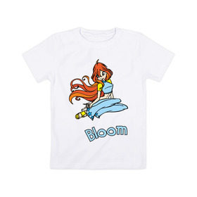 Детская футболка хлопок с принтом WinX bloom в Белгороде, 100% хлопок | круглый вырез горловины, полуприлегающий силуэт, длина до линии бедер | bloom | winx | винкс