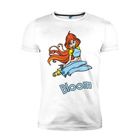 Мужская футболка премиум с принтом WinX bloom в Белгороде, 92% хлопок, 8% лайкра | приталенный силуэт, круглый вырез ворота, длина до линии бедра, короткий рукав | Тематика изображения на принте: bloom | winx | винкс