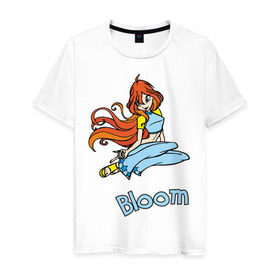 Мужская футболка хлопок с принтом WinX bloom в Белгороде, 100% хлопок | прямой крой, круглый вырез горловины, длина до линии бедер, слегка спущенное плечо. | bloom | winx | винкс