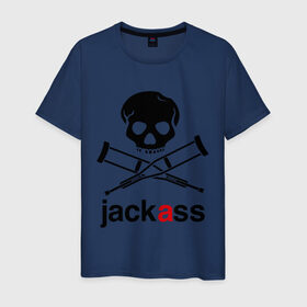 Мужская футболка хлопок с принтом Jackass (Чудаки) в Белгороде, 100% хлопок | прямой крой, круглый вырез горловины, длина до линии бедер, слегка спущенное плечо. | jackas | придурки | чудаки