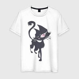 Мужская футболка хлопок с принтом Cat в Белгороде, 100% хлопок | прямой крой, круглый вырез горловины, длина до линии бедер, слегка спущенное плечо. | cat | кошка | кошки | стильно