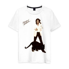Мужская футболка хлопок с принтом Michael Jackson (2) в Белгороде, 100% хлопок | прямой крой, круглый вырез горловины, длина до линии бедер, слегка спущенное плечо. | Тематика изображения на принте: jackson | michael | mj | pop | джексон | майкл | майкл джексон | поп