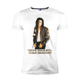 Мужская футболка премиум с принтом Michael Jackson (4) в Белгороде, 92% хлопок, 8% лайкра | приталенный силуэт, круглый вырез ворота, длина до линии бедра, короткий рукав | jackson | michael | mj | pop | джексон | майкл | майкл джексон | поп
