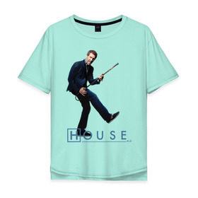 Мужская футболка хлопок Oversize с принтом House (2) в Белгороде, 100% хлопок | свободный крой, круглый ворот, “спинка” длиннее передней части | everybody lies | haus | house | все лгут | доктор | хауз | хаус | хью лори