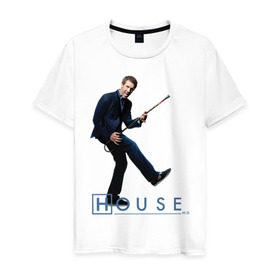 Мужская футболка хлопок с принтом House (2) в Белгороде, 100% хлопок | прямой крой, круглый вырез горловины, длина до линии бедер, слегка спущенное плечо. | everybody lies | haus | house | все лгут | доктор | хауз | хаус | хью лори