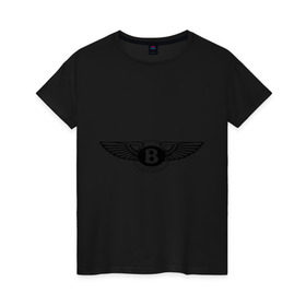 Женская футболка хлопок с принтом Bentley в Белгороде, 100% хлопок | прямой крой, круглый вырез горловины, длина до линии бедер, слегка спущенное плечо | bentley | авто | авто2012 | автобренды | автомобиль | бентли | машинки | машины | тачки