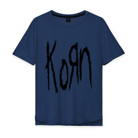 Мужская футболка хлопок Oversize с принтом Korn в Белгороде, 100% хлопок | свободный крой, круглый ворот, “спинка” длиннее передней части | korn | metal | rock | корн | логотип | метал | музыка | рок | рок группа | рок группы