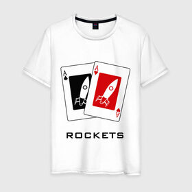 Мужская футболка хлопок с принтом AA Ракеты в Белгороде, 100% хлопок | прямой крой, круглый вырез горловины, длина до линии бедер, слегка спущенное плечо. | ace | poker | rocket | rockets | карты | покер | ракеты | туз | тузы