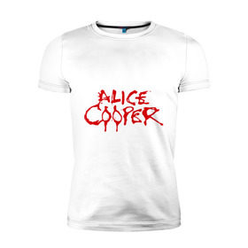Мужская футболка премиум с принтом Alice Cooper в Белгороде, 92% хлопок, 8% лайкра | приталенный силуэт, круглый вырез ворота, длина до линии бедра, короткий рукав | alice cooper | metal | rock | логотип | метал | музыка | музыкант | рок | рок музыка | элис купер