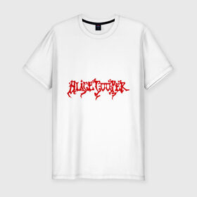 Мужская футболка премиум с принтом Alice Cooper (2) в Белгороде, 92% хлопок, 8% лайкра | приталенный силуэт, круглый вырез ворота, длина до линии бедра, короткий рукав | Тематика изображения на принте: alice cooper | metal | rock | логотип | метал | музыка | музыкант | рок | рок музыка | элис купер