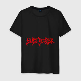 Мужская футболка хлопок с принтом Alice Cooper (2) в Белгороде, 100% хлопок | прямой крой, круглый вырез горловины, длина до линии бедер, слегка спущенное плечо. | Тематика изображения на принте: alice cooper | metal | rock | логотип | метал | музыка | музыкант | рок | рок музыка | элис купер