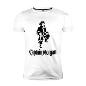 Мужская футболка премиум с принтом Capitan Morgan в Белгороде, 92% хлопок, 8% лайкра | приталенный силуэт, круглый вырез ворота, длина до линии бедра, короткий рукав | Тематика изображения на принте: capitan morgan | бар | бармен | капитан морган