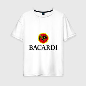 Женская футболка хлопок Oversize с принтом Bacardi в Белгороде, 100% хлопок | свободный крой, круглый ворот, спущенный рукав, длина до линии бедер
 | bacardi | бакарди | бар | бармен | ром
