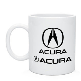 Кружка с принтом Acura в Белгороде, керамика | объем — 330 мл, диаметр — 80 мм. Принт наносится на бока кружки, можно сделать два разных изображения | auto | авто | автомобильные | знаки | машины