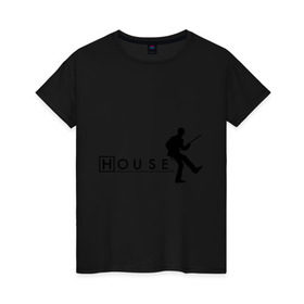 Женская футболка хлопок с принтом Хаус (10) в Белгороде, 100% хлопок | прямой крой, круглый вырез горловины, длина до линии бедер, слегка спущенное плечо | everybody lies | haus | house | все лгут | доктор | хауз | хаус | хью лори