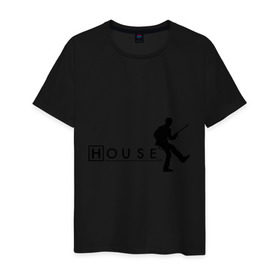 Мужская футболка хлопок с принтом Хаус (10) в Белгороде, 100% хлопок | прямой крой, круглый вырез горловины, длина до линии бедер, слегка спущенное плечо. | everybody lies | haus | house | все лгут | доктор | хауз | хаус | хью лори