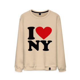 Мужской свитшот хлопок с принтом I love NY в Белгороде, 100% хлопок |  | new york | нью йорк