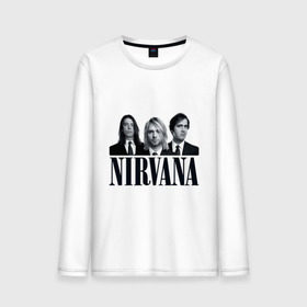 Мужской лонгслив хлопок с принтом Nirvana (2) в Белгороде, 100% хлопок |  | cobain | nirvana | rock | smells like teen spirit | кобейн | нирвана | рок