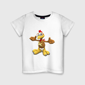 Детская футболка хлопок с принтом Moorhuhn в Белгороде, 100% хлопок | круглый вырез горловины, полуприлегающий силуэт, длина до линии бедер | moorhuhn | игры | компьютерные игры | курица | мурхун | стрелялка | стрелялки