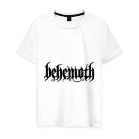 Мужская футболка хлопок с принтом Behemoth в Белгороде, 100% хлопок | прямой крой, круглый вырез горловины, длина до линии бедер, слегка спущенное плечо. | behemoth | metal | группы | логотипы | метал | польша | рок