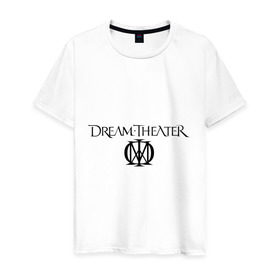 Мужская футболка хлопок с принтом Dream Theater в Белгороде, 100% хлопок | прямой крой, круглый вырез горловины, длина до линии бедер, слегка спущенное плечо. | heavy metal | metal | rock | trash metal | квартет | метал | рок | рок группа | рок группы | трэш метал | хеви метал