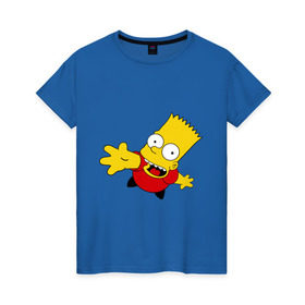 Женская футболка хлопок с принтом Simpsons (8) в Белгороде, 100% хлопок | прямой крой, круглый вырез горловины, длина до линии бедер, слегка спущенное плечо | гомер