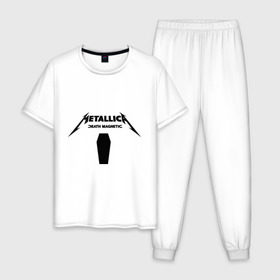Мужская пижама хлопок с принтом Metallica (4) в Белгороде, 100% хлопок | брюки и футболка прямого кроя, без карманов, на брюках мягкая резинка на поясе и по низу штанин
 | металлика