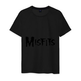 Мужская футболка хлопок с принтом Misfits в Белгороде, 100% хлопок | прямой крой, круглый вырез горловины, длина до линии бедер, слегка спущенное плечо. | 
