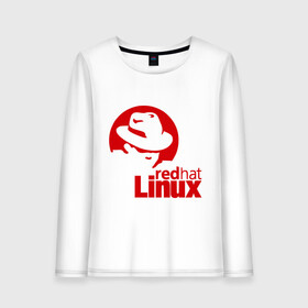 Женский лонгслив хлопок с принтом Linux - Redhart в Белгороде, 100% хлопок |  | linux | redhart | админу | дистрибутив | красная шляпа | линукс