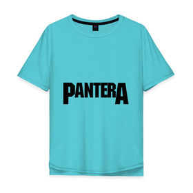 Мужская футболка хлопок Oversize с принтом Pantera в Белгороде, 100% хлопок | свободный крой, круглый ворот, “спинка” длиннее передней части | metal | глэм | грув | группы | логотип | метал | трэш | хэви