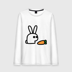 Мужской лонгслив хлопок с принтом Заяц и моркоФка в Белгороде, 100% хлопок |  | Тематика изображения на принте: животные | зайка | зайчишка | зайчонок | заяц | кролик | морковка