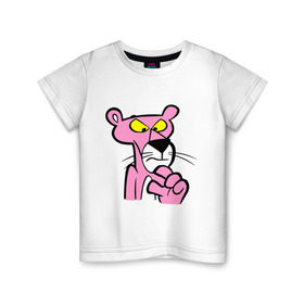 Детская футболка хлопок с принтом Розовая пантера (3) в Белгороде, 100% хлопок | круглый вырез горловины, полуприлегающий силуэт, длина до линии бедер | pink panther | розовая пантера