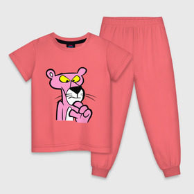 Детская пижама хлопок с принтом Розовая пантера (3) в Белгороде, 100% хлопок |  брюки и футболка прямого кроя, без карманов, на брюках мягкая резинка на поясе и по низу штанин
 | pink panther | розовая пантера