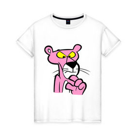 Женская футболка хлопок с принтом Розовая пантера (3) в Белгороде, 100% хлопок | прямой крой, круглый вырез горловины, длина до линии бедер, слегка спущенное плечо | pink panther | розовая пантера