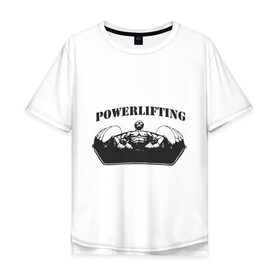 Мужская футболка хлопок Oversize с принтом powerlifting5 в Белгороде, 100% хлопок | свободный крой, круглый ворот, “спинка” длиннее передней части | Тематика изображения на принте: 