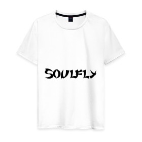Мужская футболка хлопок с принтом Soulfly в Белгороде, 100% хлопок | прямой крой, круглый вырез горловины, длина до линии бедер, слегка спущенное плечо. | Тематика изображения на принте: soulfly | панк | рок | соулфлай