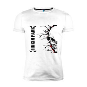 Мужская футболка премиум с принтом Linkin Park (5) в Белгороде, 92% хлопок, 8% лайкра | приталенный силуэт, круглый вырез ворота, длина до линии бедра, короткий рукав | скелет
