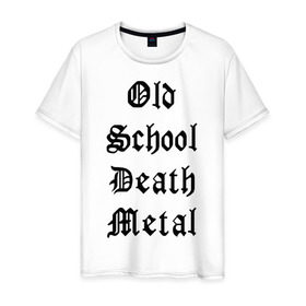 Мужская футболка хлопок с принтом Old school death metal в Белгороде, 100% хлопок | прямой крой, круглый вырез горловины, длина до линии бедер, слегка спущенное плечо. | old school | металлика