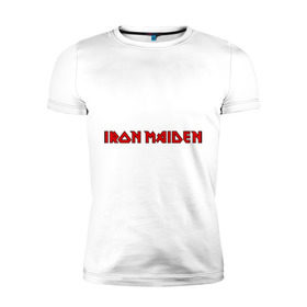 Мужская футболка премиум с принтом Iron Maiden в Белгороде, 92% хлопок, 8% лайкра | приталенный силуэт, круглый вырез ворота, длина до линии бедра, короткий рукав | iron maiden | айрон майден | панк | рок | символика iron maiden