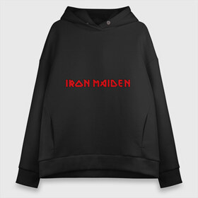 Женское худи Oversize хлопок с принтом Iron Maiden в Белгороде, френч-терри — 70% хлопок, 30% полиэстер. Мягкий теплый начес внутри —100% хлопок | боковые карманы, эластичные манжеты и нижняя кромка, капюшон на магнитной кнопке | iron maiden | айрон майден | панк | рок | символика iron maiden