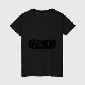 Женская футболка хлопок с принтом Kreator в Белгороде, 100% хлопок | прямой крой, круглый вырез горловины, длина до линии бедер, слегка спущенное плечо | kreator | креатор | панк | рок | символика kreator