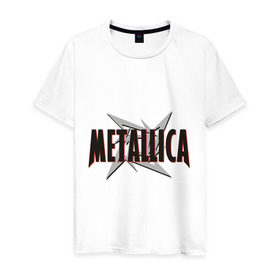 Мужская футболка хлопок с принтом Металлика в Белгороде, 100% хлопок | прямой крой, круглый вырез горловины, длина до линии бедер, слегка спущенное плечо. | Тематика изображения на принте: heavy metal | metal | metalica | metallica | metallika | rock | trash metal | альтернатива | квартет | лица | метал | металика | рок | рок группа | рок группы | трэш метал | хеви метал