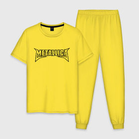 Мужская пижама хлопок с принтом Metallica (2) в Белгороде, 100% хлопок | брюки и футболка прямого кроя, без карманов, на брюках мягкая резинка на поясе и по низу штанин
 | металлика