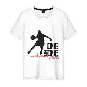 Мужская футболка хлопок с принтом basketball7 в Белгороде, 100% хлопок | прямой крой, круглый вырез горловины, длина до линии бедер, слегка спущенное плечо. | баскетболист