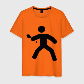 Мужская футболка хлопок с принтом Ping pong в Белгороде, 100% хлопок | прямой крой, круглый вырез горловины, длина до линии бедер, слегка спущенное плечо. | ping pong | игра в пин понг | пин понг