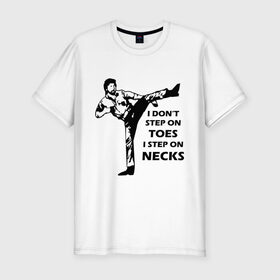 Мужская футболка премиум с принтом Чак Норрис в Белгороде, 92% хлопок, 8% лайкра | приталенный силуэт, круглый вырез ворота, длина до линии бедра, короткий рукав | Тематика изображения на принте: chuck norris | чак норрис