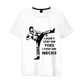 Мужская футболка хлопок с принтом Чак Норрис в Белгороде, 100% хлопок | прямой крой, круглый вырез горловины, длина до линии бедер, слегка спущенное плечо. | chuck norris | чак норрис