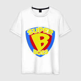 Мужская футболка хлопок с принтом Супер-босс в Белгороде, 100% хлопок | прямой крой, круглый вырез горловины, длина до линии бедер, слегка спущенное плечо. | super boss | босс | главный | начальник | руководитель | супер босс